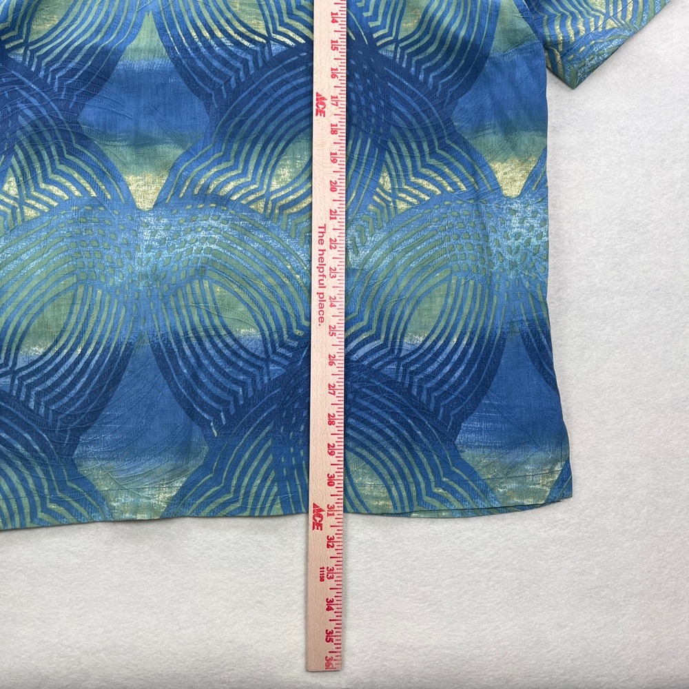 NEW! Tommy Bahama Cloud & Clear Blue Silk Abstract Palm Print Shirt Mens L NWT - Picture 7 of 8